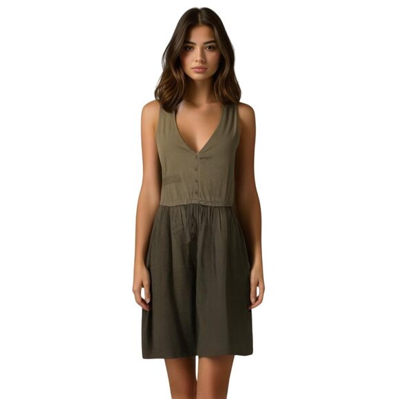 LAmade Dresses & Skirts - LAmade  Racerback Button Front Green Olive Dress Size S
